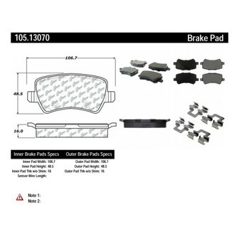 StopTech Street Remblokken Achteras Volvo S60 / V60 / V70III / S80 / XC60 / XC70 2010-18