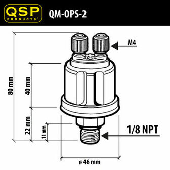 QSP Oil Pressure Sender 0-10 Bar