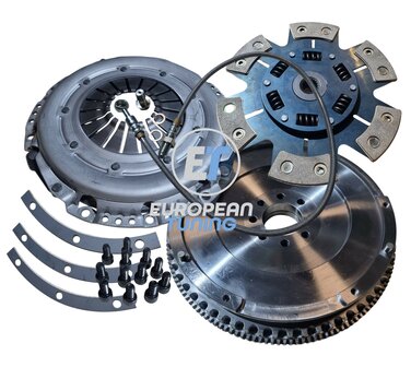 Reinforced 600Nm sintered clutch kit with single mass flywheel Volvo B230 Red block 240mm
