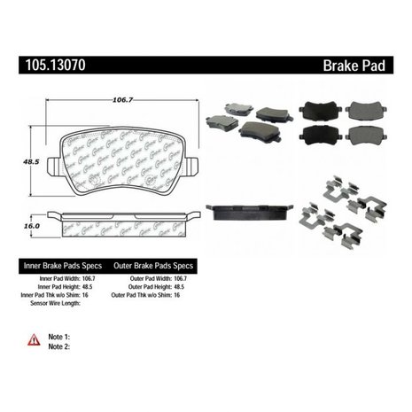 StopTech Street Remblokken Achteras Volvo S60 / V60 / V70III / S80 / XC60 / XC70 2010-18