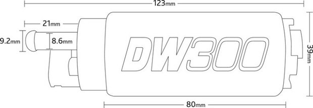 Deatschwerks DW300 E85 340 ltr/uur Benzinepomp
